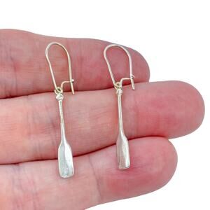 Estate Sterling Silver 925 Paddle Dangle Earrings